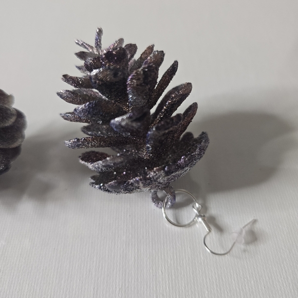 HANDCRAFTED Pinecorn Pierced Earrings HANDPAINTED Holiday Jewelry Accessories - Picture 9 of 15